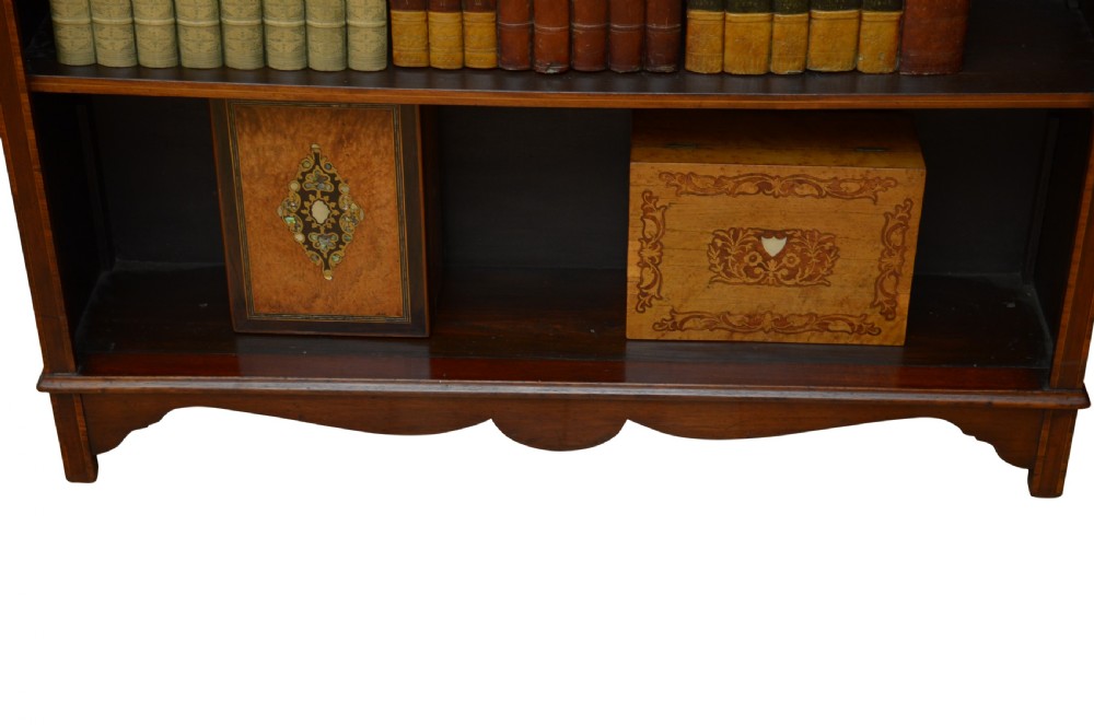 Edwardian Mahogany And Inlaid Open Bookcase View XII