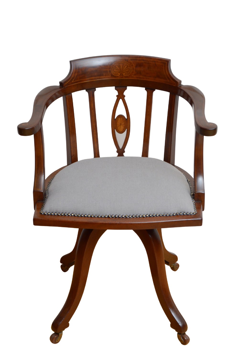 Fine English Edwardian Revolving Dressing Table or Office Chair