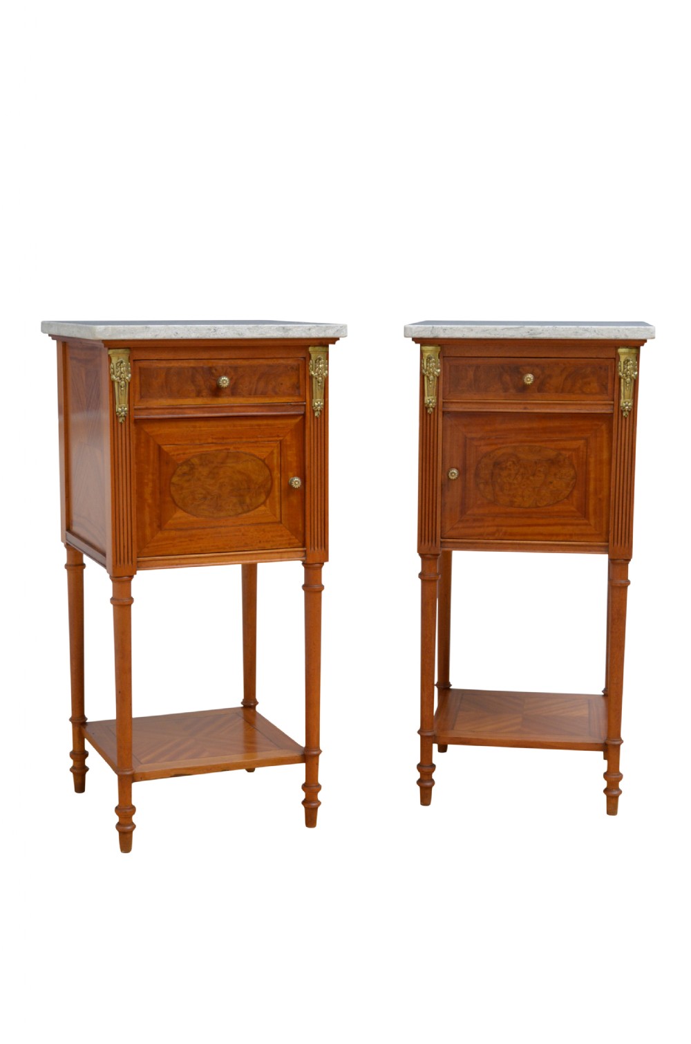 Pair Of Satinwood Bedside Cabinets
