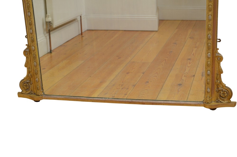 Victorian English Gilded Overmantel Mirror H151cm View III
