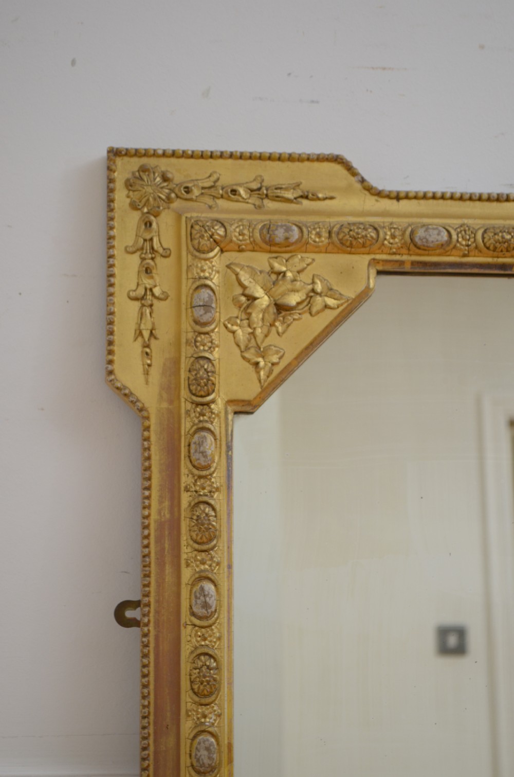 Victorian English Gilded Overmantel Mirror H151cm View V