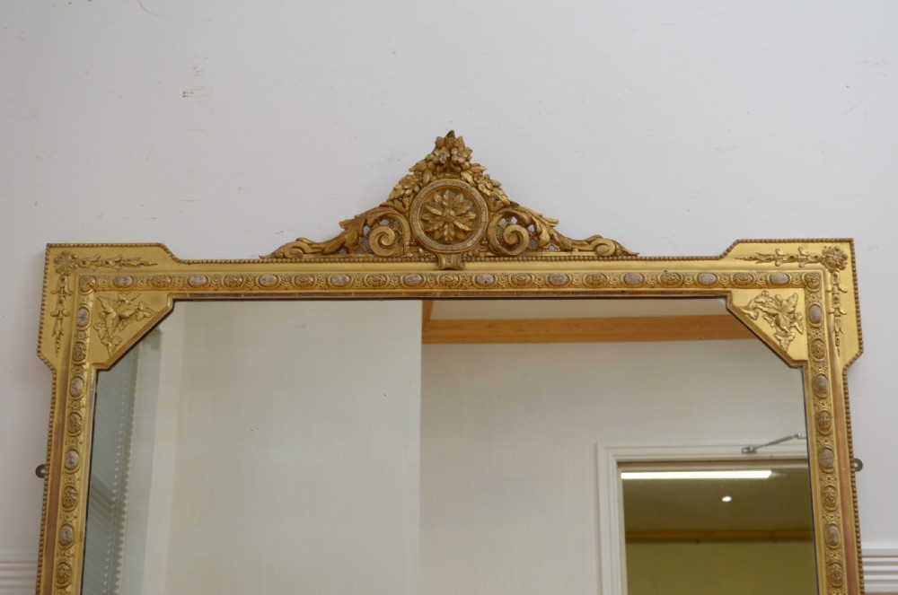 Victorian English Gilded Overmantel Mirror H151cm View VI