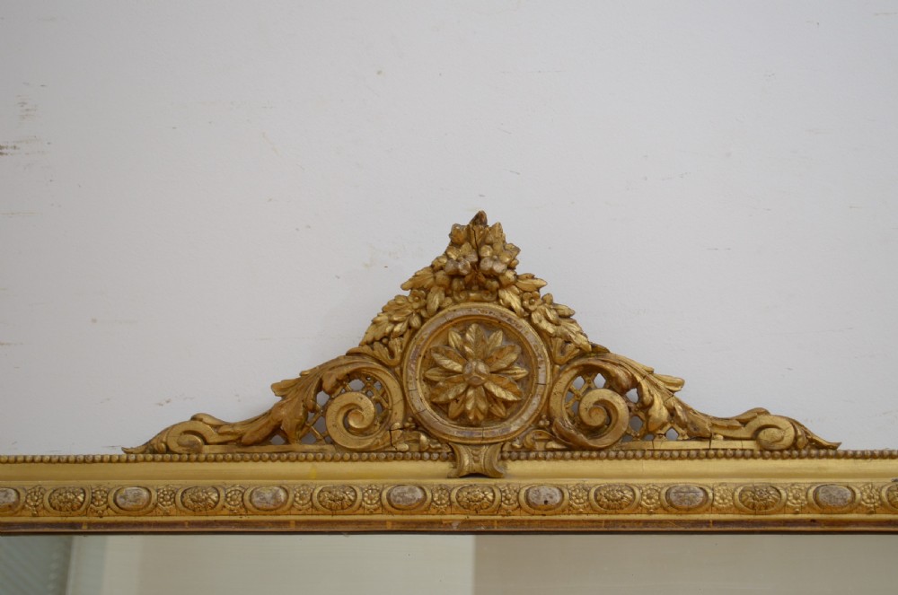 Victorian English Gilded Overmantel Mirror H151cm View VII