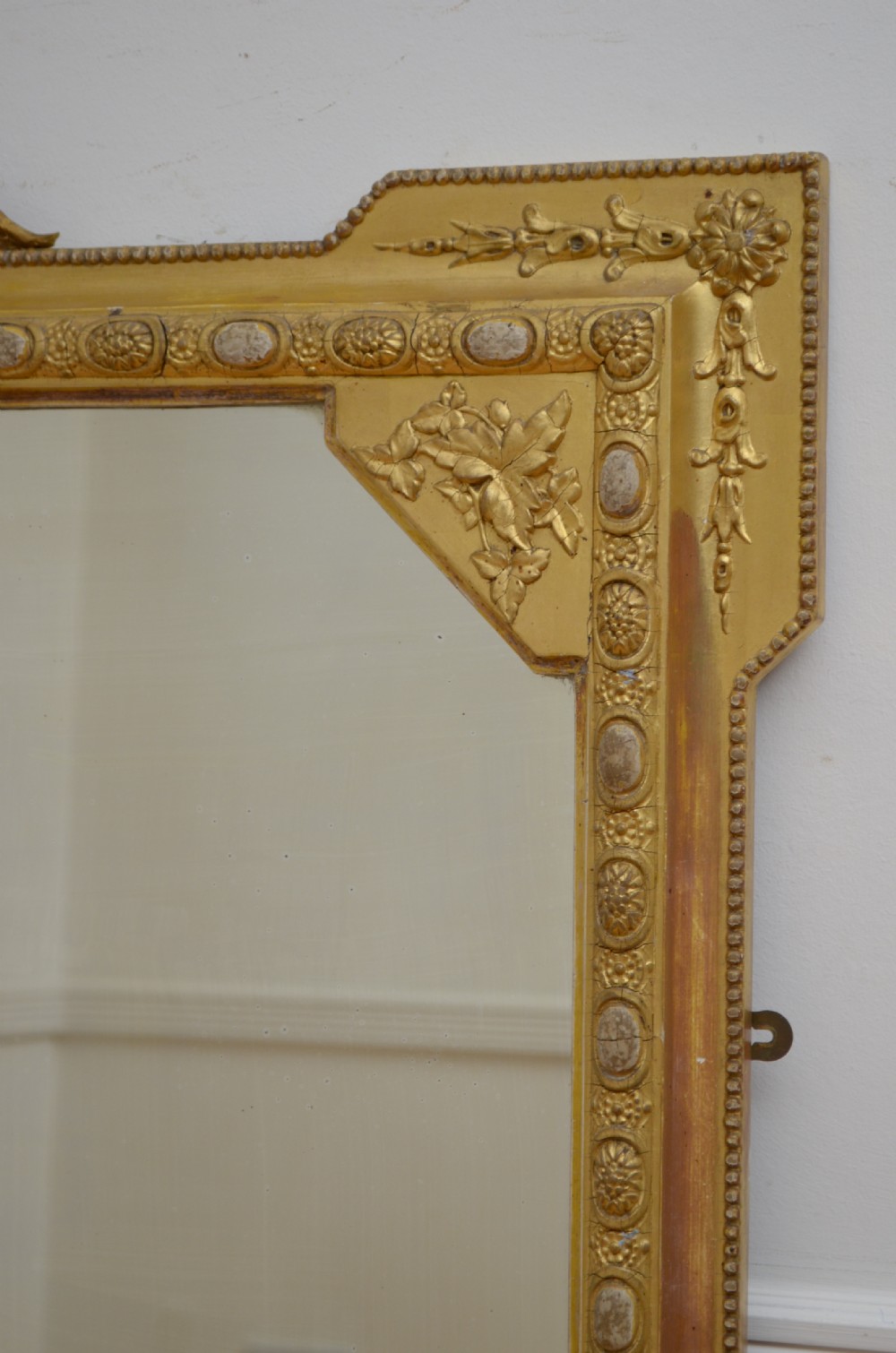 Victorian English Gilded Overmantel Mirror H151cm View IX