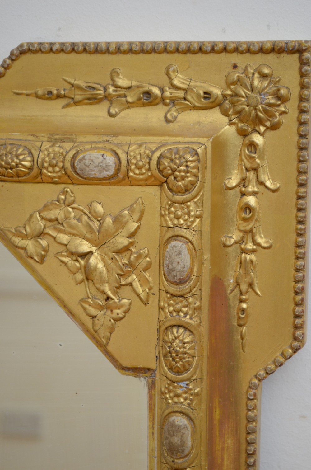 Victorian English Gilded Overmantel Mirror H151cm View XI