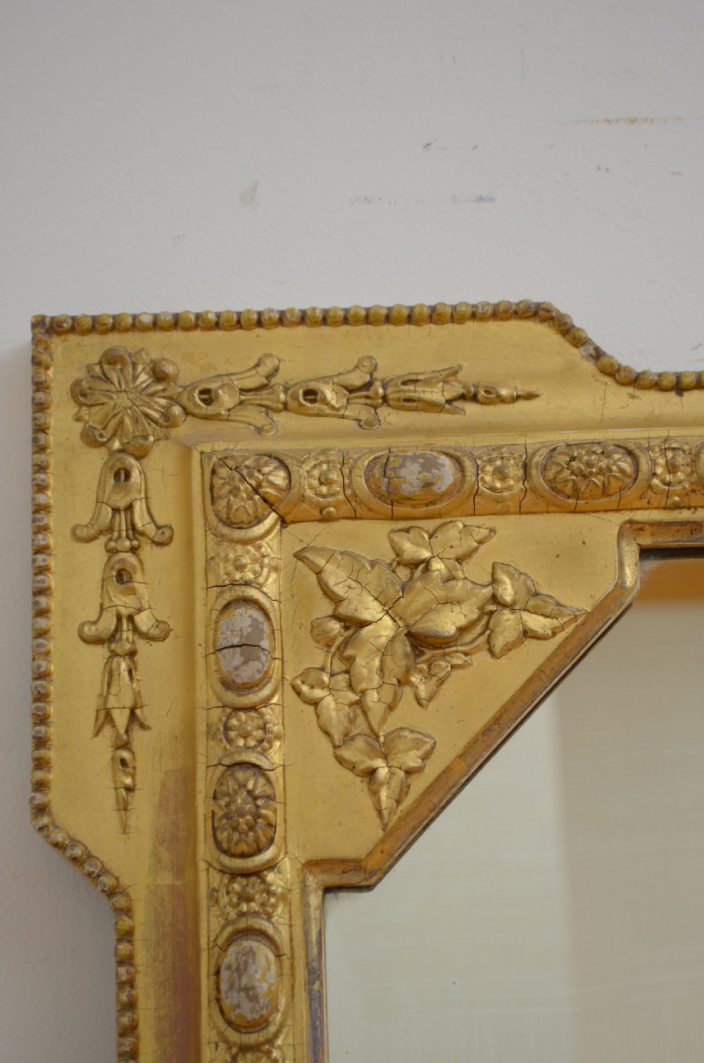 Victorian English Gilded Overmantel Mirror H151cm View XII