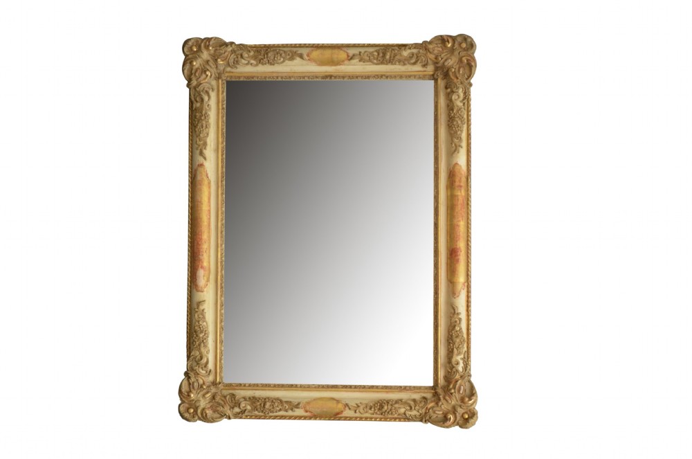 19th Century Gilt Wall Mirror Gilded Overmantel H104cm
