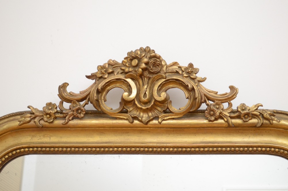 Antique French Giltwood Console Table Mirror H167cm View VIII
