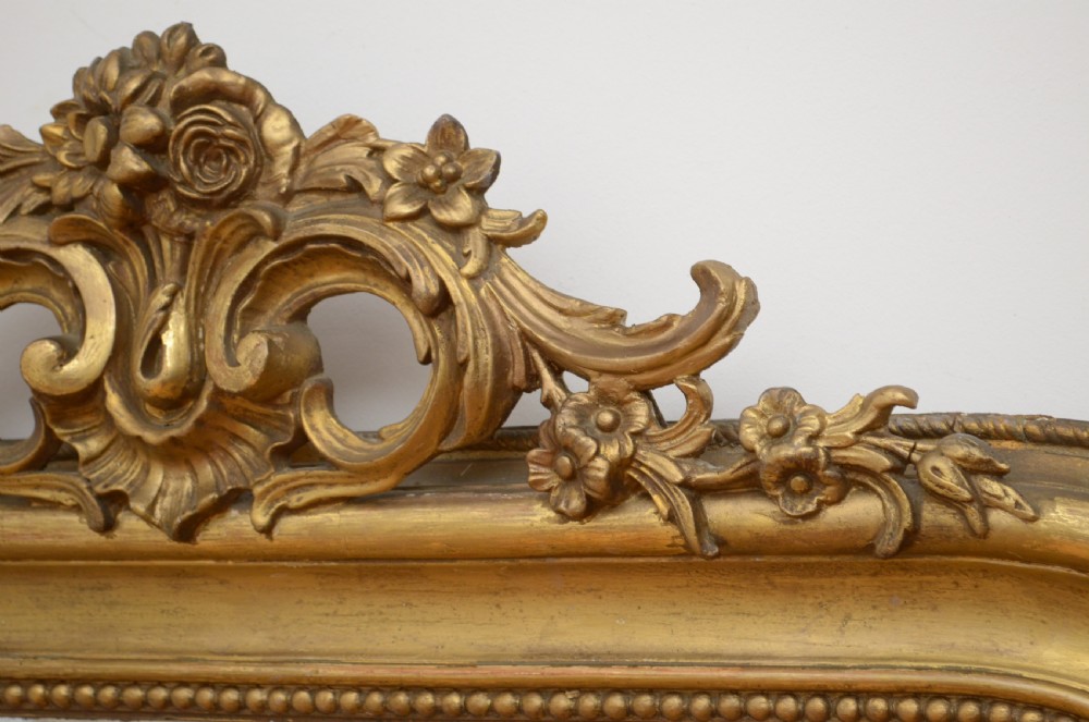 Antique French Giltwood Console Table Mirror H167cm View XI