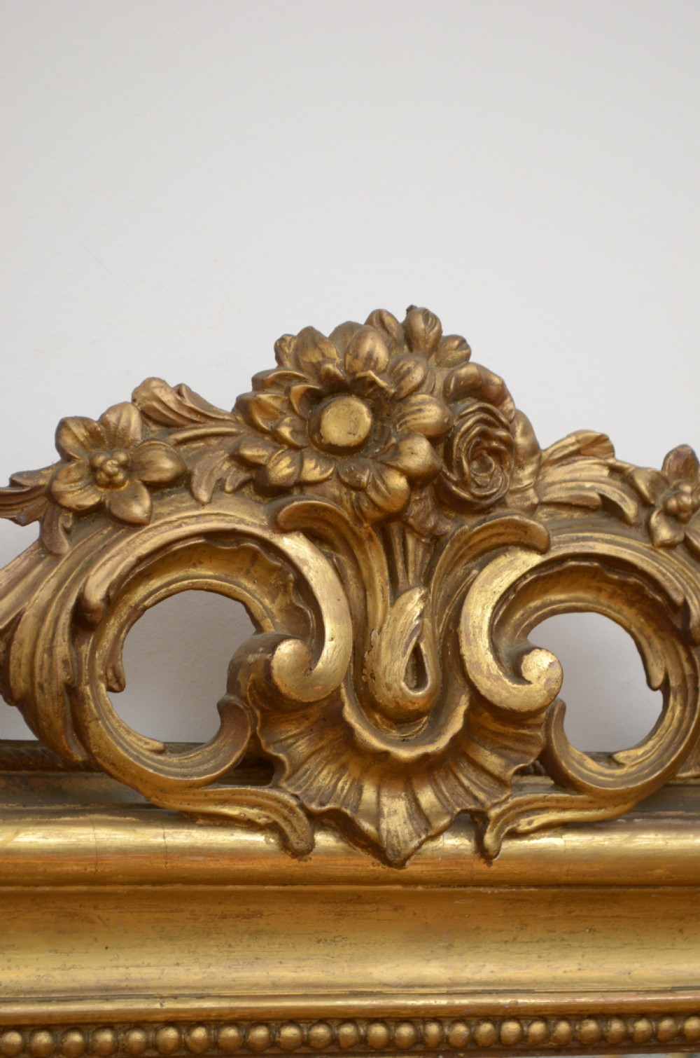 Antique French Giltwood Console Table Mirror H167cm View XII