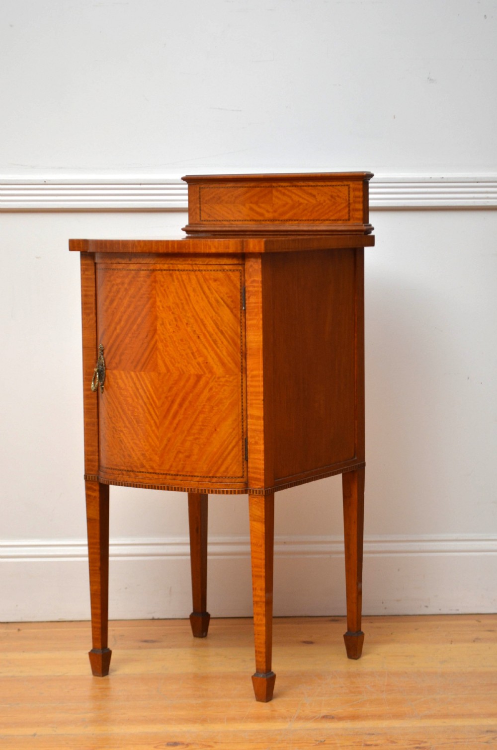 Two Edwardian Satinwood Bedside Cabinets Bedside Cupboards View XI