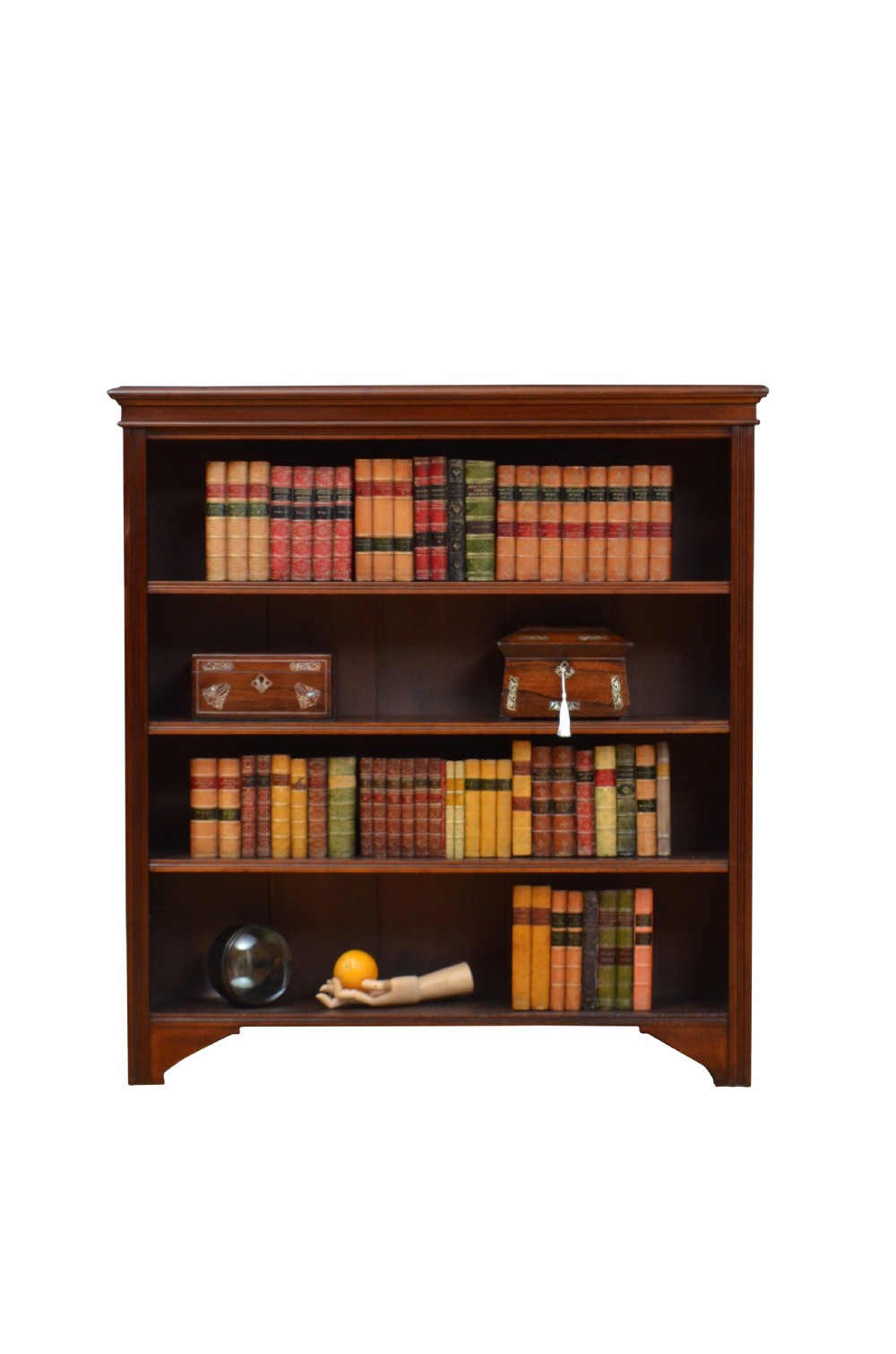 English Edwardian Mahogany Open Bookcase