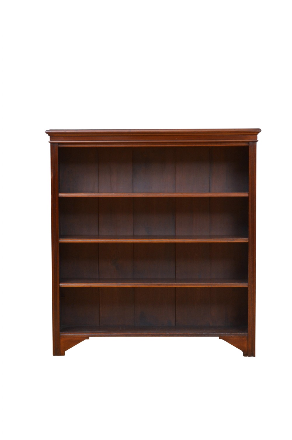 English Edwardian Mahogany Open Bookcase View II