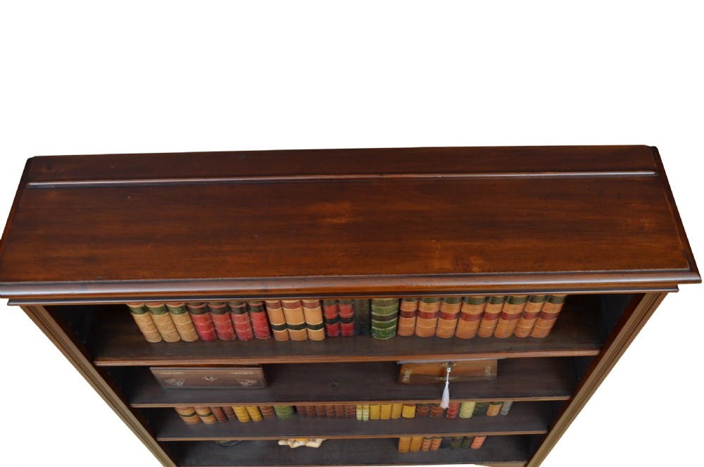 English Edwardian Mahogany Open Bookcase View VI