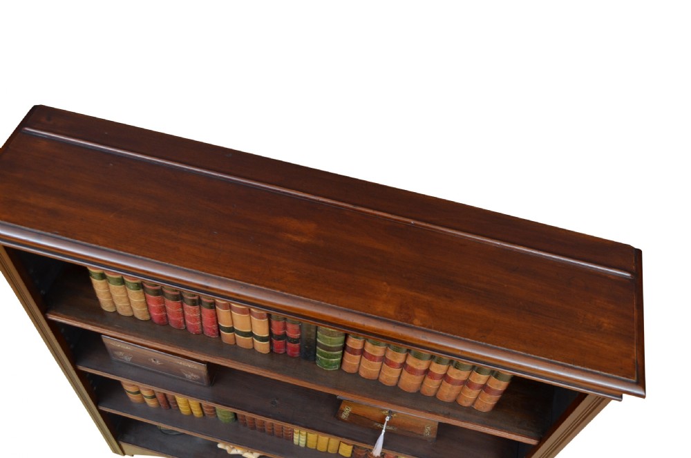 English Edwardian Mahogany Open Bookcase View VII