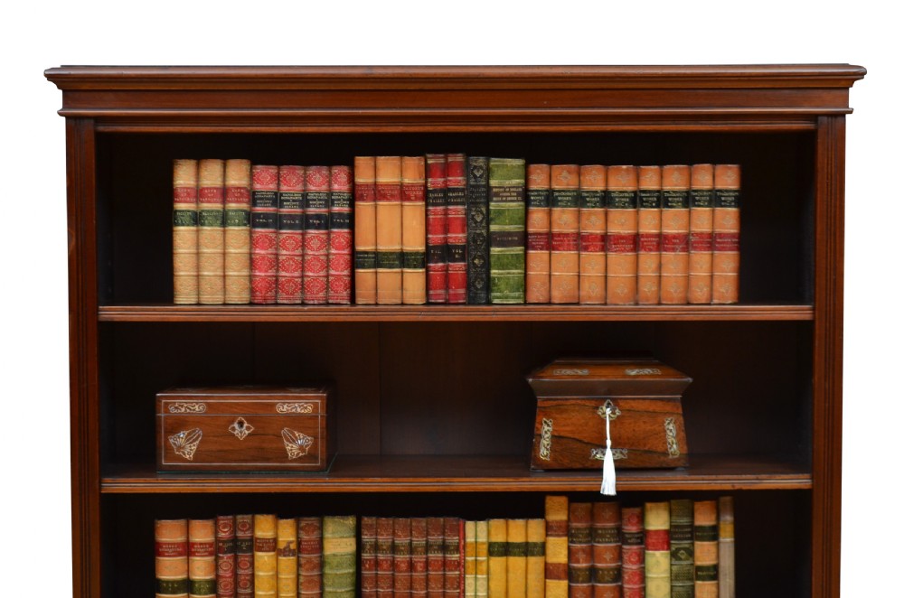 English Edwardian Mahogany Open Bookcase View VIII
