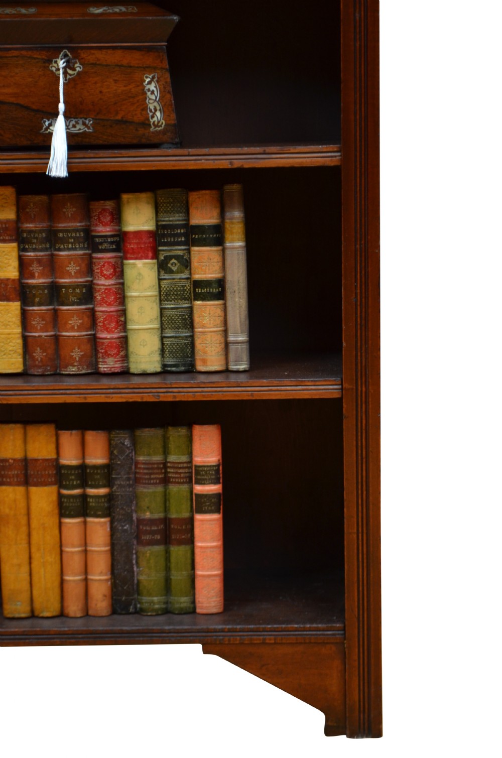 English Edwardian Mahogany Open Bookcase View XII