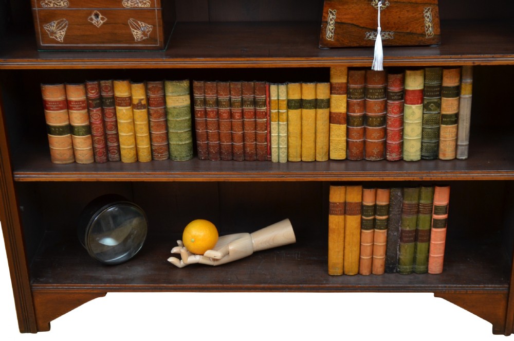 English Edwardian Mahogany Open Bookcase View XIII