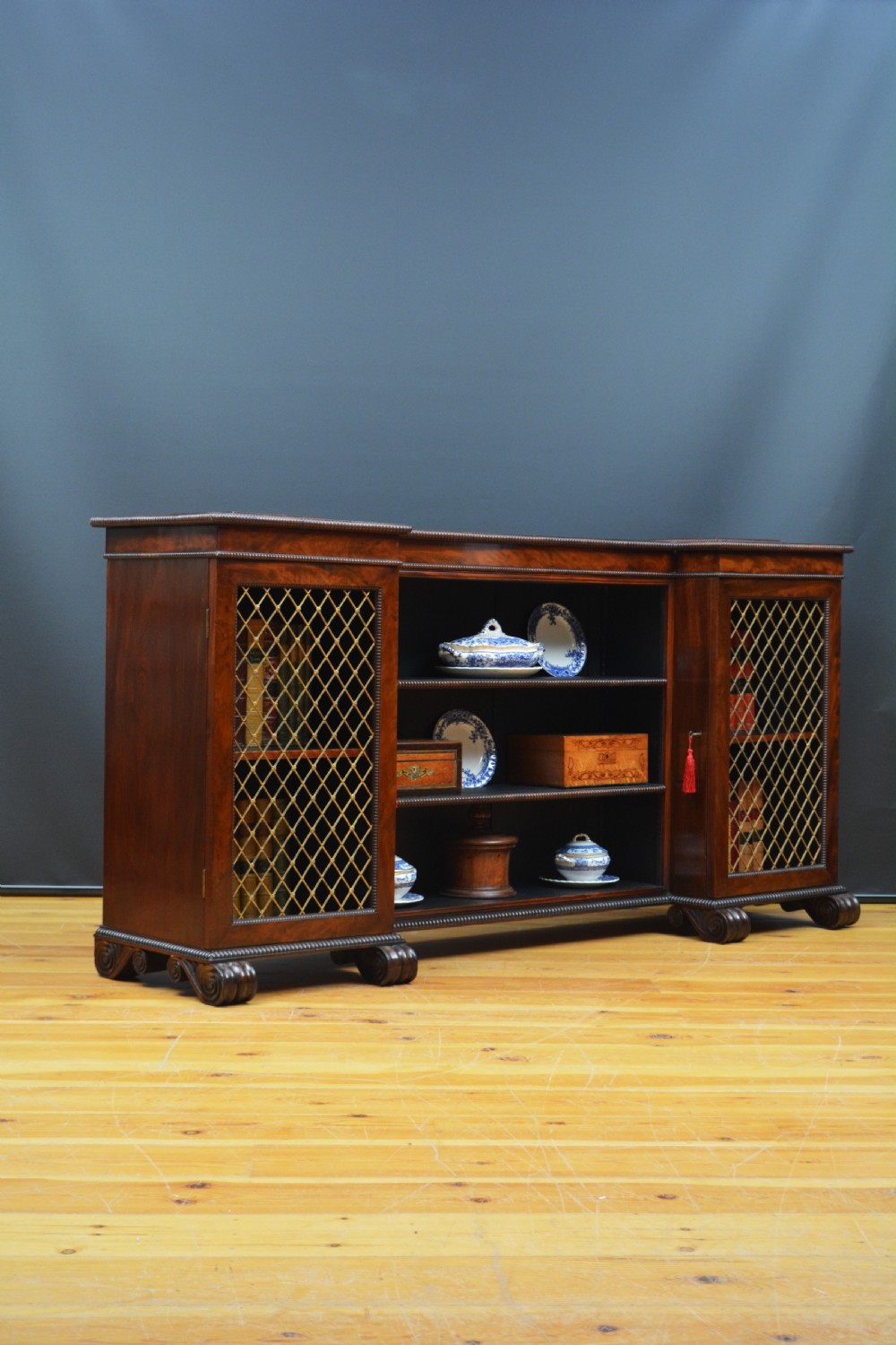 English Regency Mahogany Bookcase or Sideboard in the Manner of Gillows View IV