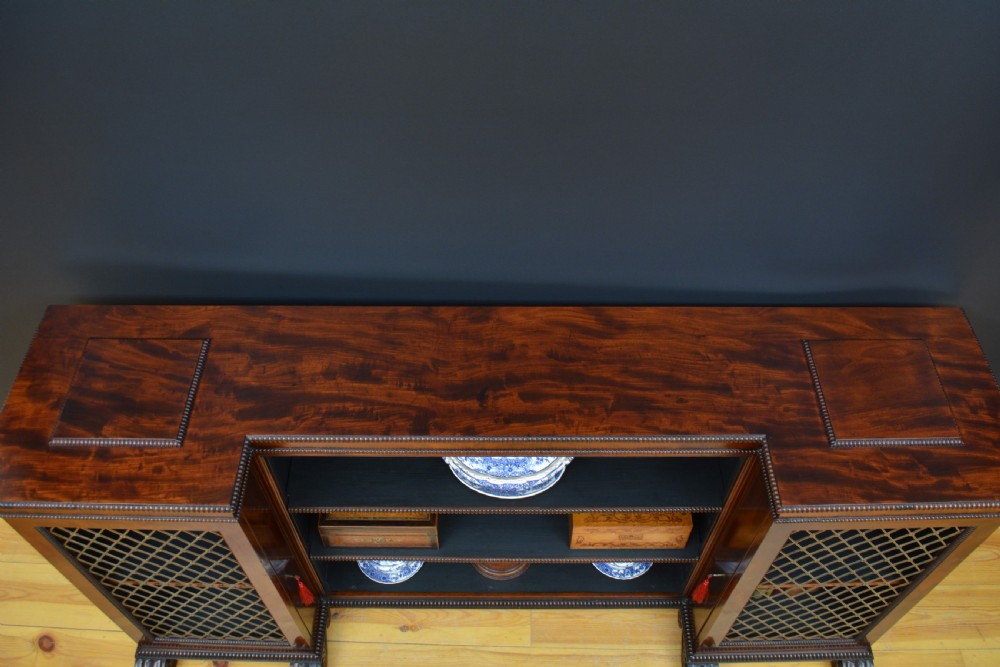 English Regency Mahogany Bookcase or Sideboard in the Manner of Gillows View V