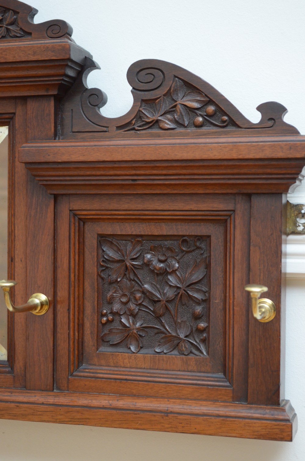 Edwardian Walnut Coat Rack Coat Hooks View III