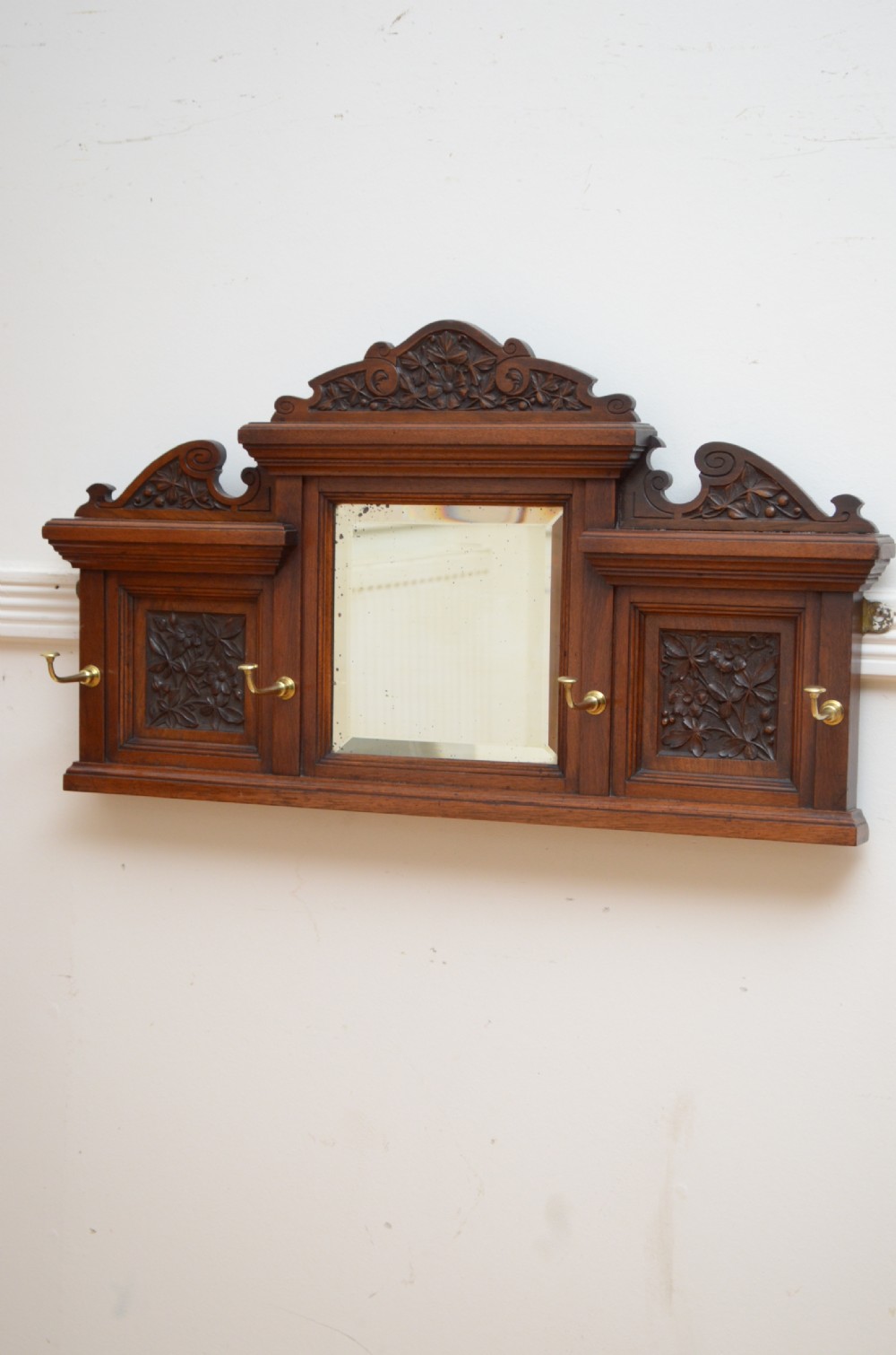 Edwardian Walnut Coat Rack Coat Hooks View IV