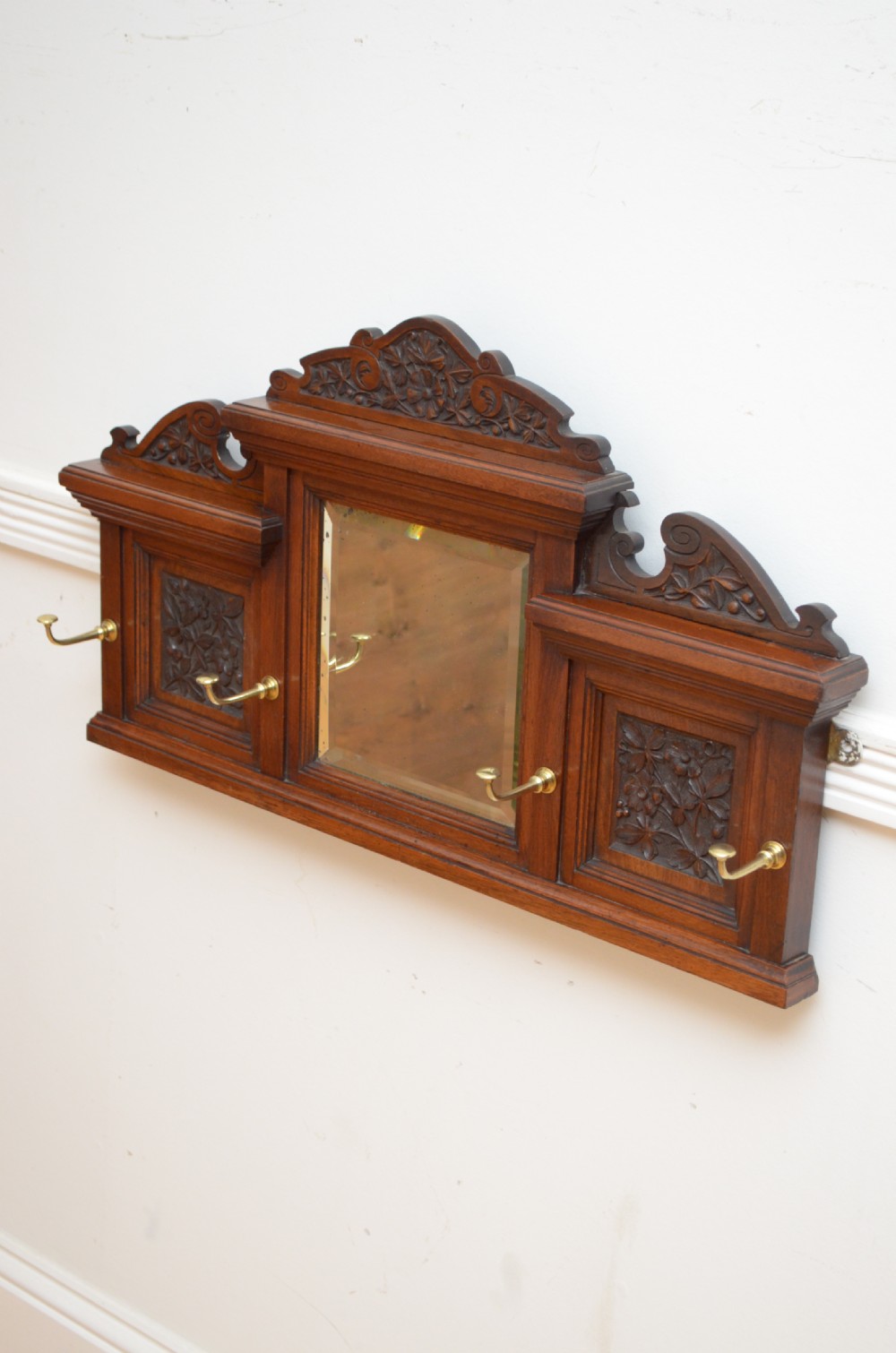 Edwardian Walnut Coat Rack Coat Hooks View XI
