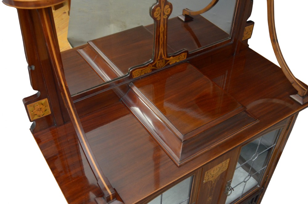 Art Nouveau Console Table / Cabinet Stand with Mirror View III
