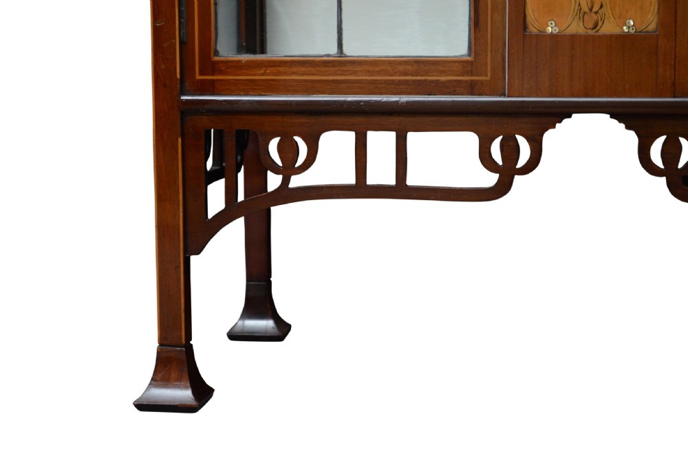 Art Nouveau Console Table / Cabinet Stand with Mirror View IV