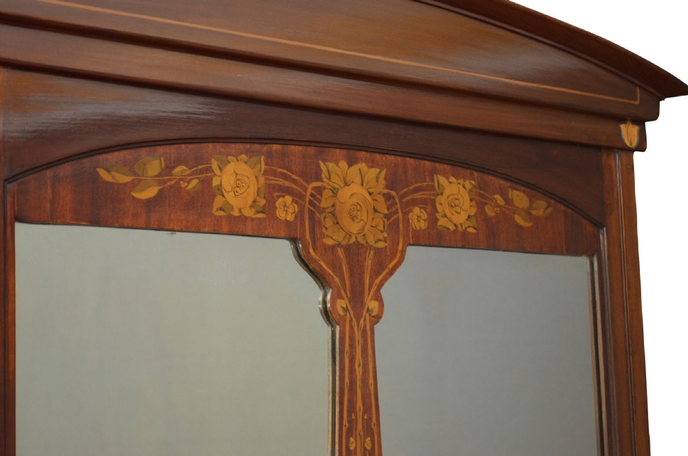 Art Nouveau Console Table / Cabinet Stand with Mirror View VIII