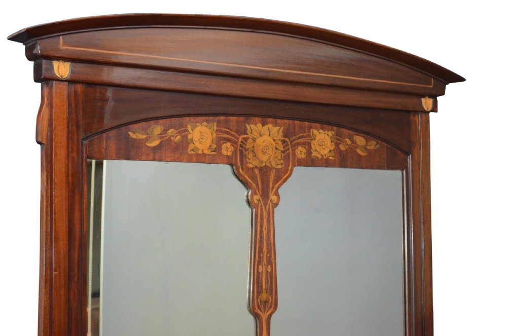 Art Nouveau Console Table / Cabinet Stand with Mirror View XV