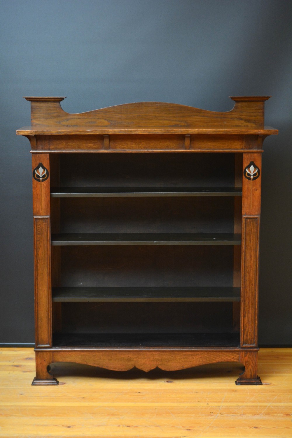 Arts and Crafts Solid Oak Open Bookcase c1900 View II