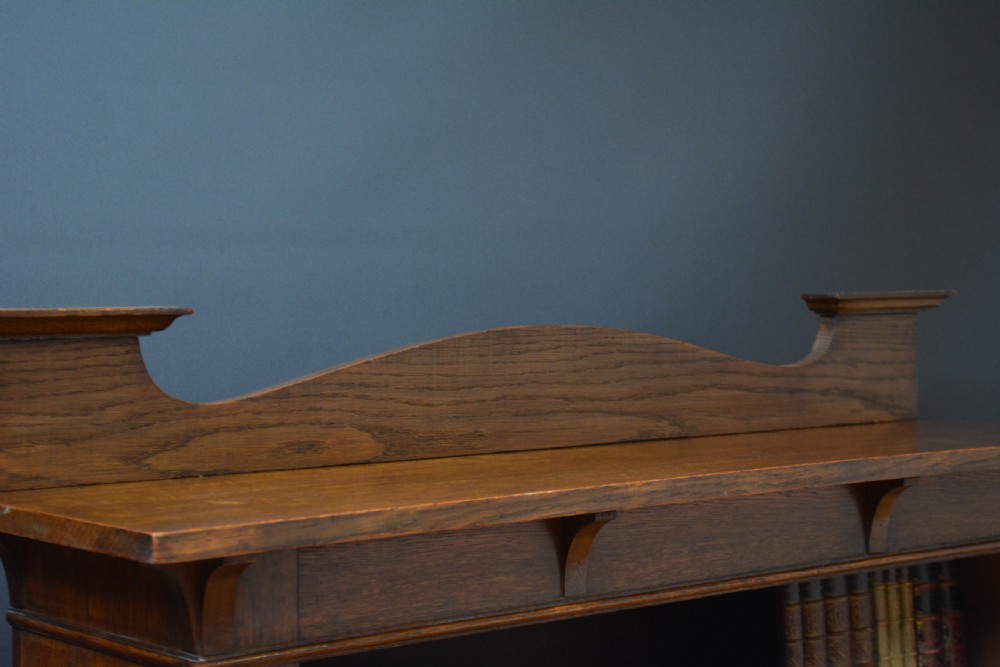 Arts and Crafts Solid Oak Open Bookcase c1900 View VII