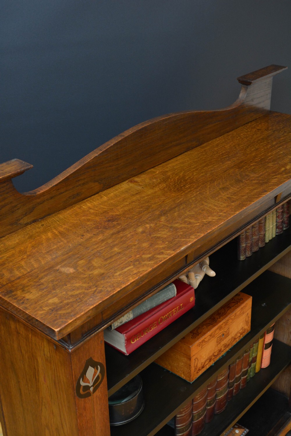 Arts and Crafts Solid Oak Open Bookcase c1900 View VIII