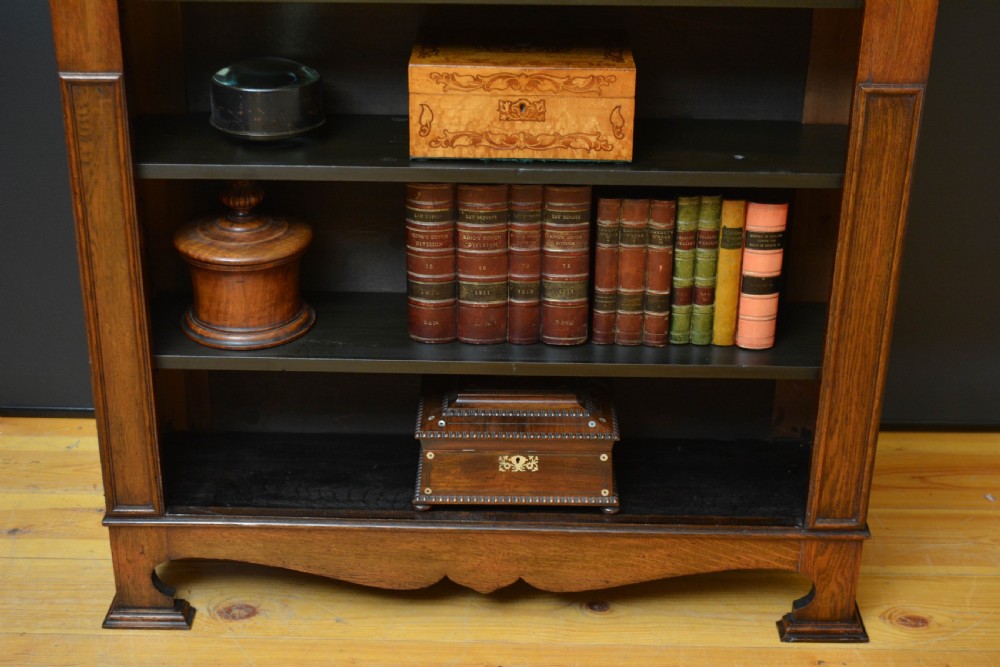 Arts and Crafts Solid Oak Open Bookcase c1900 View XVII