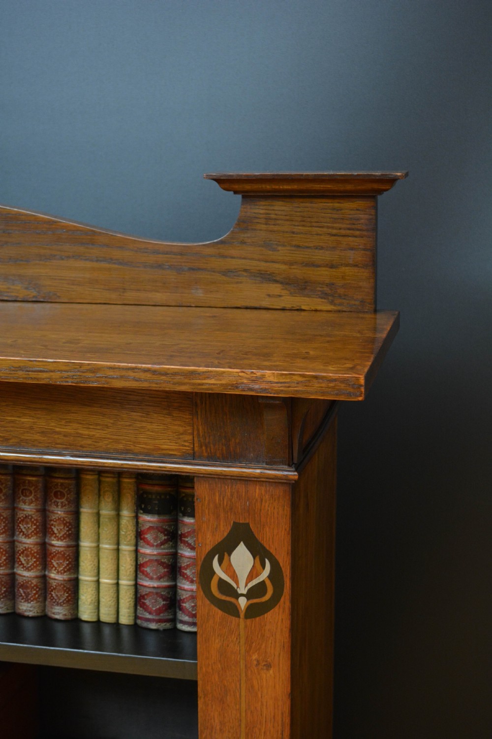 Arts and Crafts Solid Oak Open Bookcase c1900 View XIX