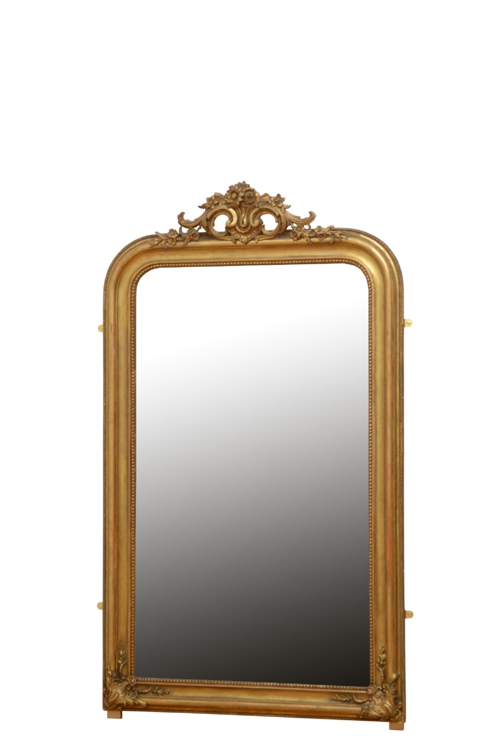 Antique French Giltwood Console Table Mirror H167cm