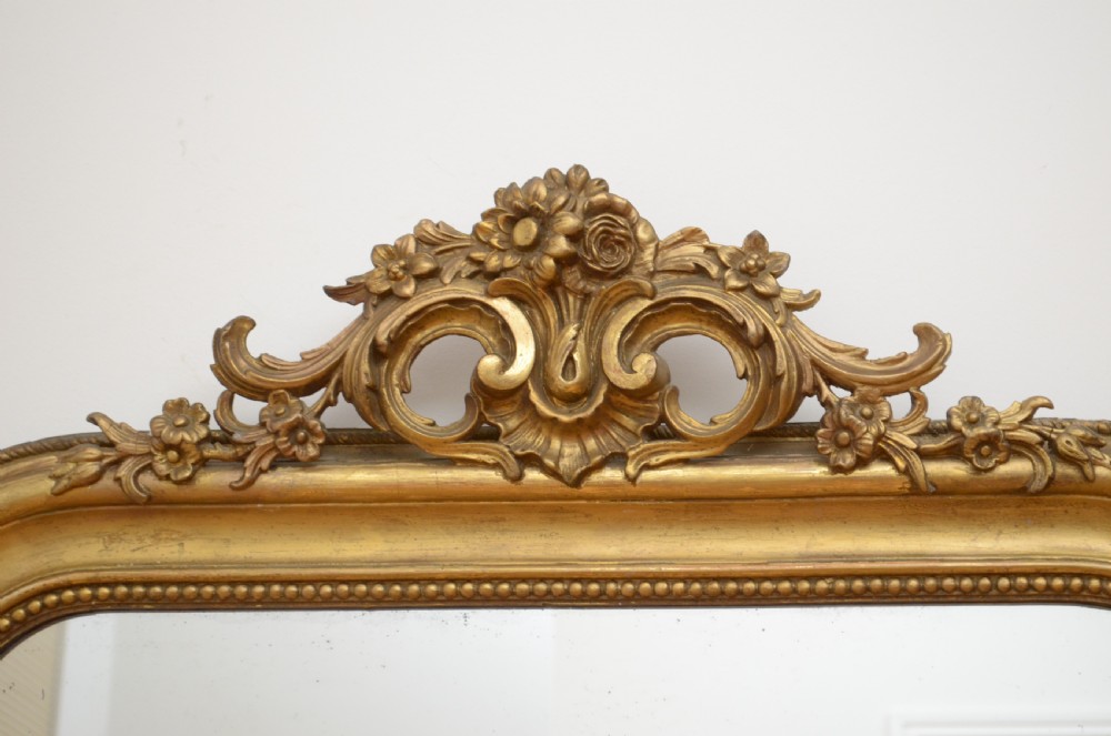 Antique French Giltwood Console Table Mirror H167cm View VIII