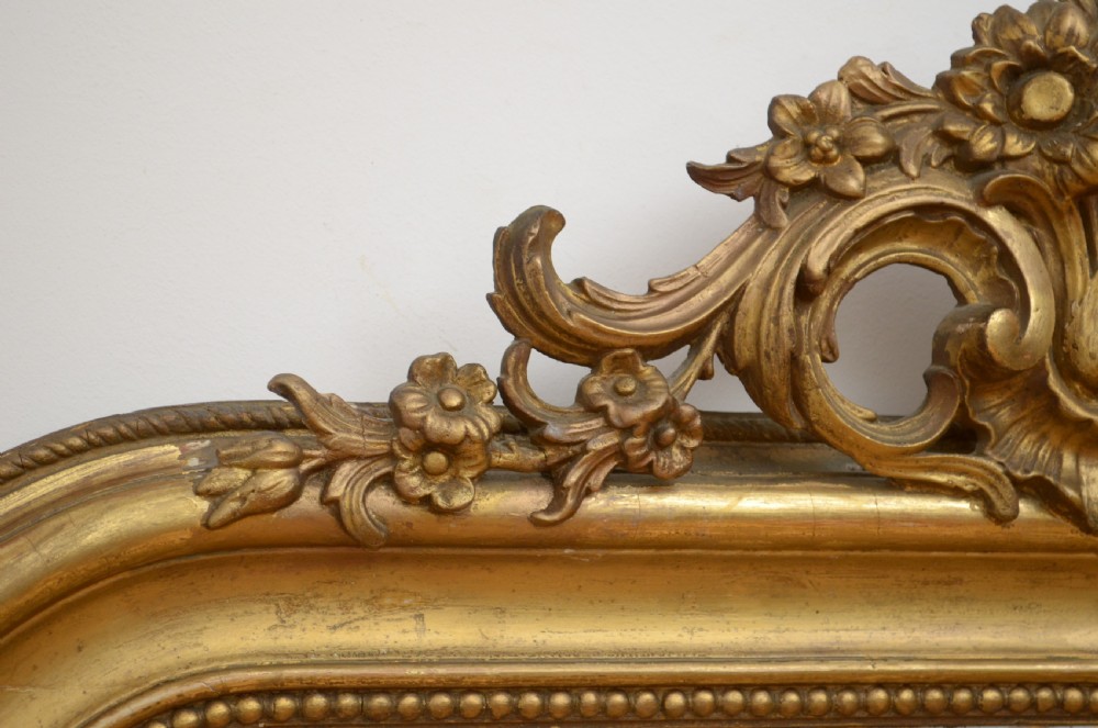 Antique French Giltwood Console Table Mirror H167cm View IX
