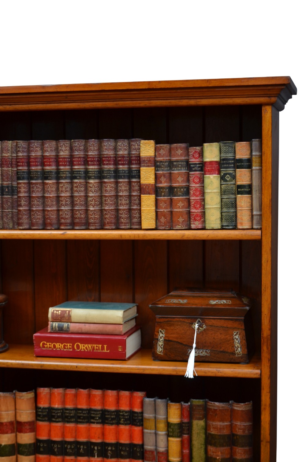 Early XXth Century Solid Mahogany Open Bookcase View XII