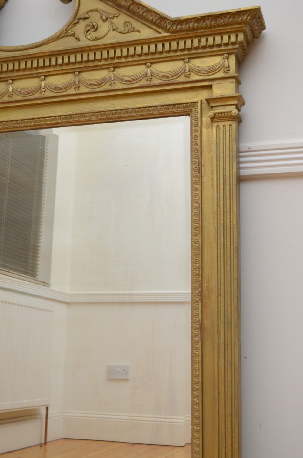 Antique Architectural Wall Mirror H136cm View XI