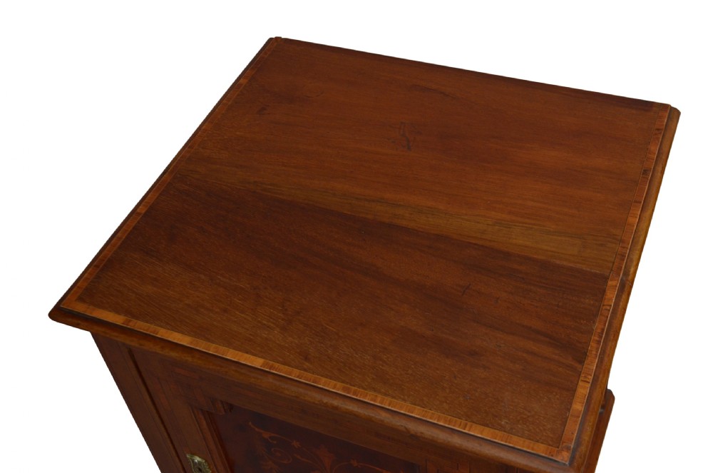 Edwardian Mahogany And Inlaid Bedside Cabinet View II