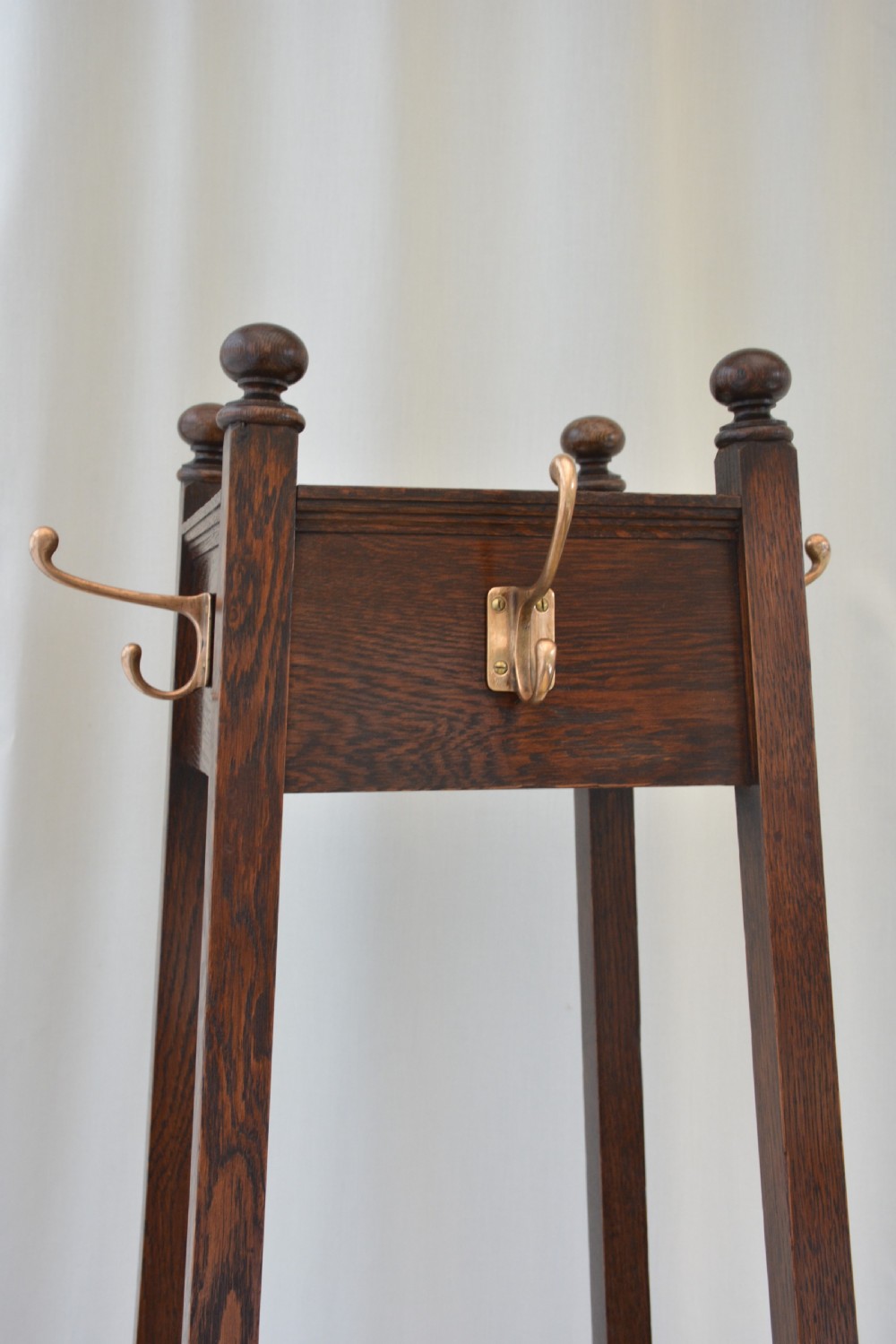English Arts And Crafts Coat Stand Hall Stnad In Oak C1890s View X
