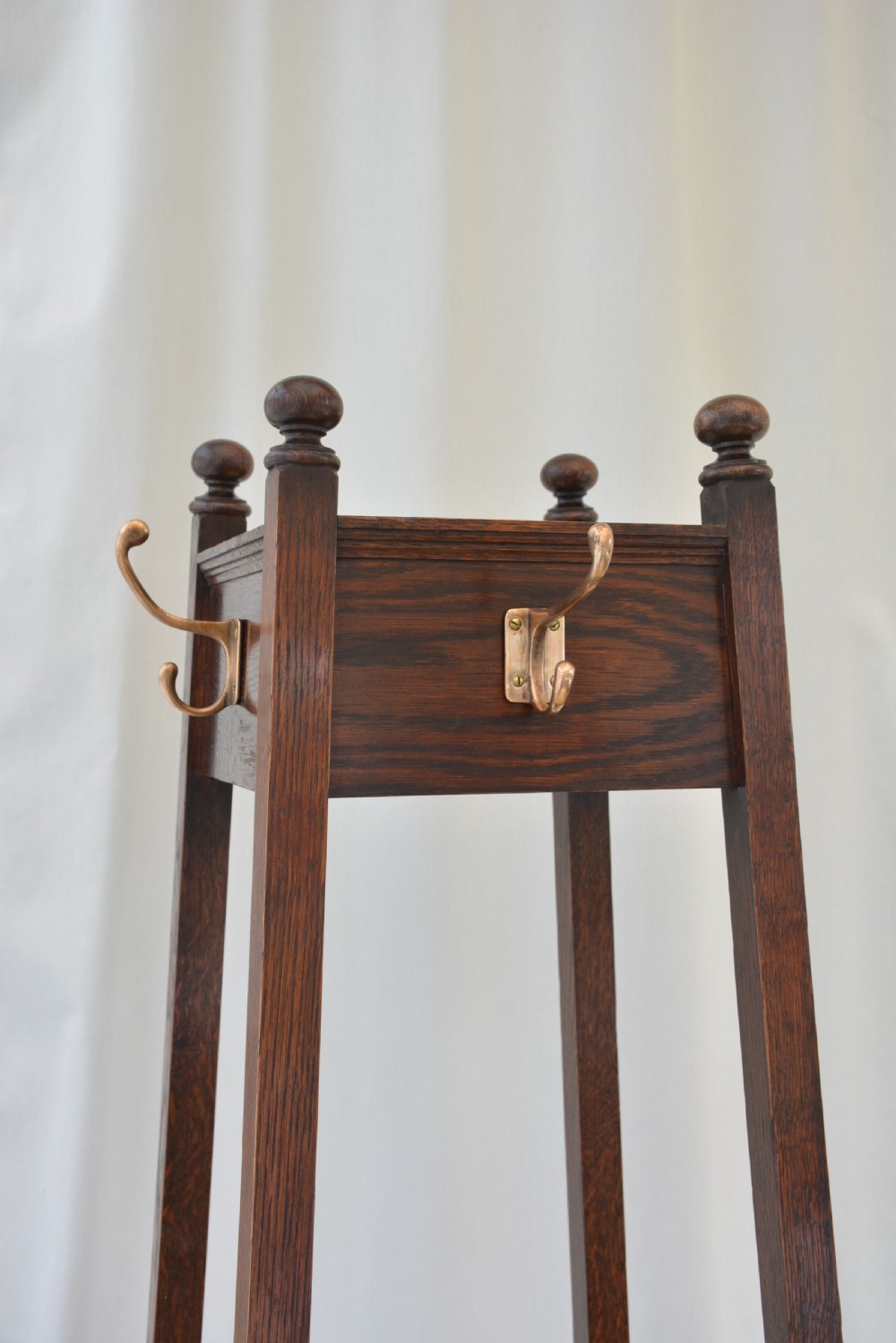 English Arts And Crafts Coat Stand Hall Stnad In Oak C1890s View XI
