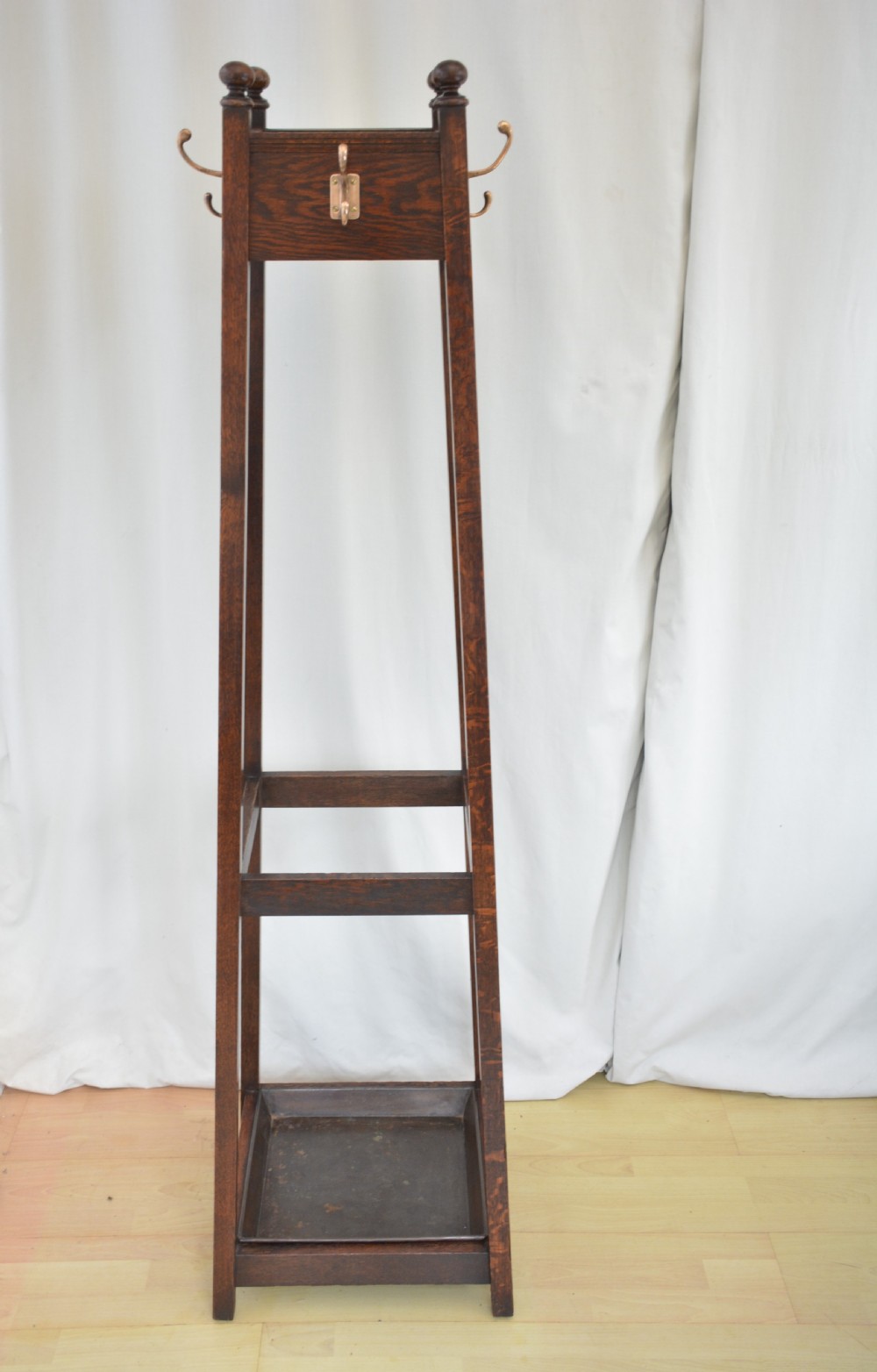 English Arts And Crafts Coat Stand Hall Stnad In Oak C1890s View XIV