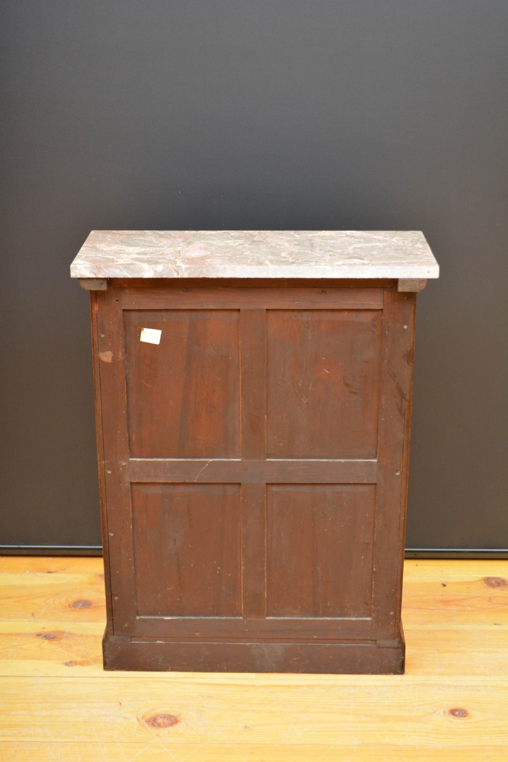 Low Marble Topped Victorian Open Bookcase in Walnut H79cm View XVII
