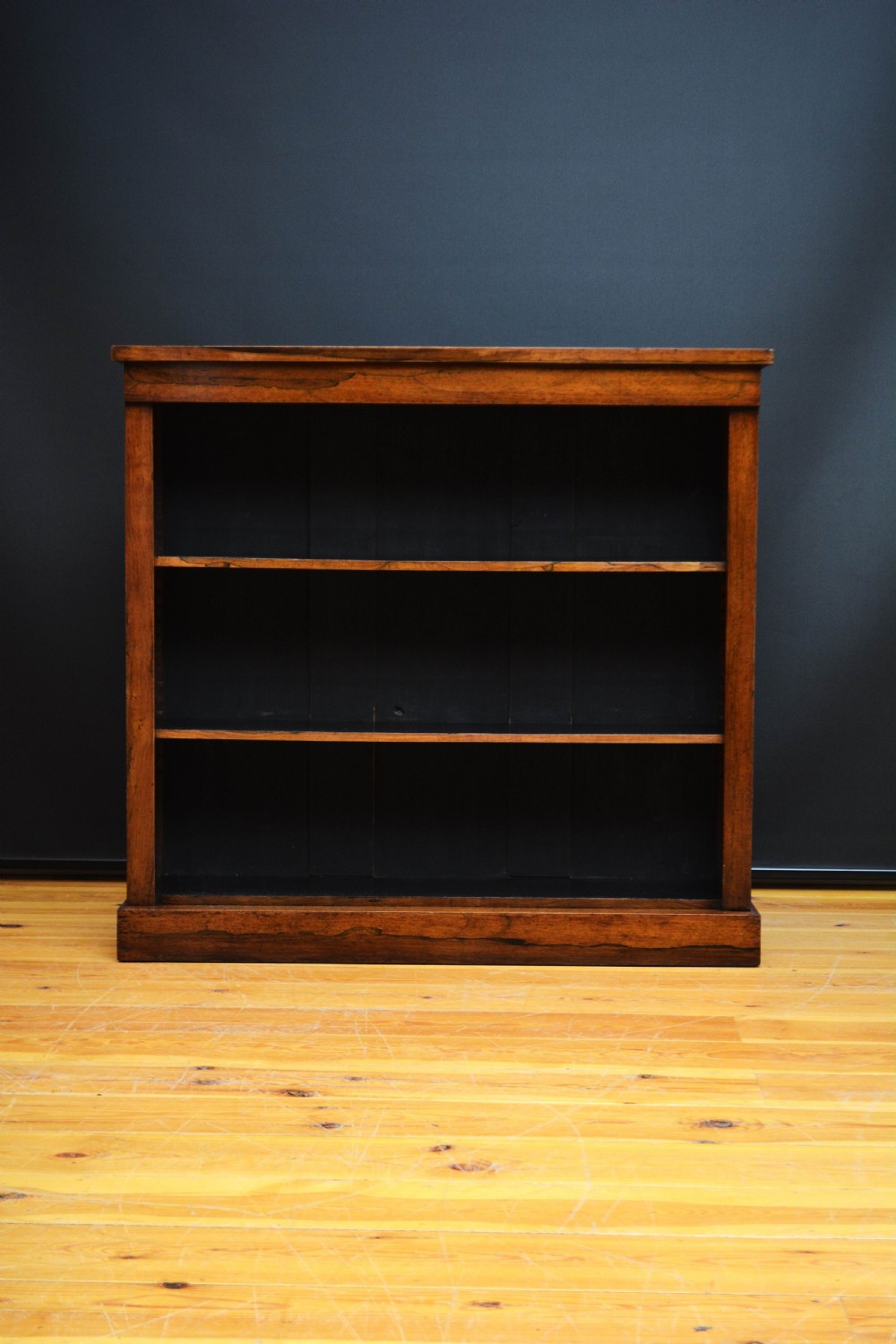 A Low William IV Rosewood Open Bookcase H101cm