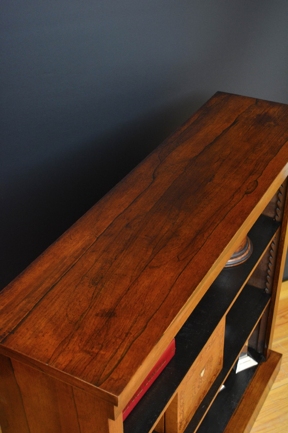 A Low William IV Rosewood Open Bookcase H101cm View V