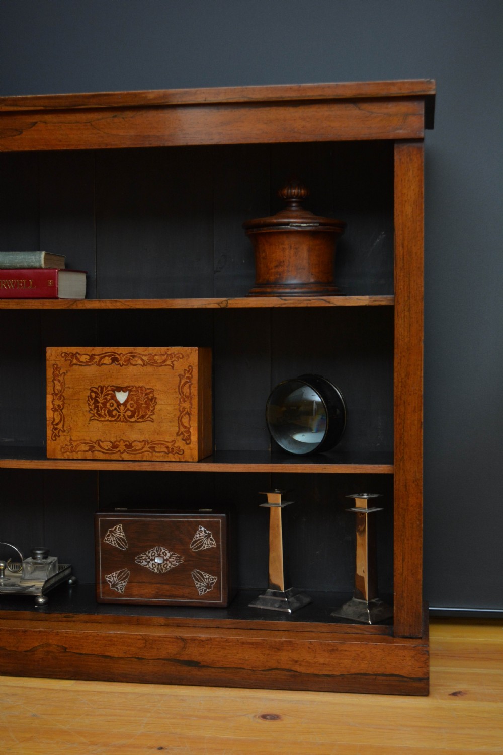A Low William IV Rosewood Open Bookcase H101cm View XIII