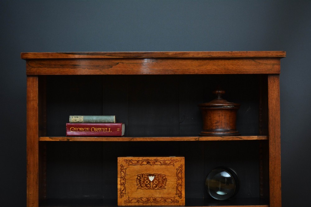 A Low William IV Rosewood Open Bookcase H101cm View XIV